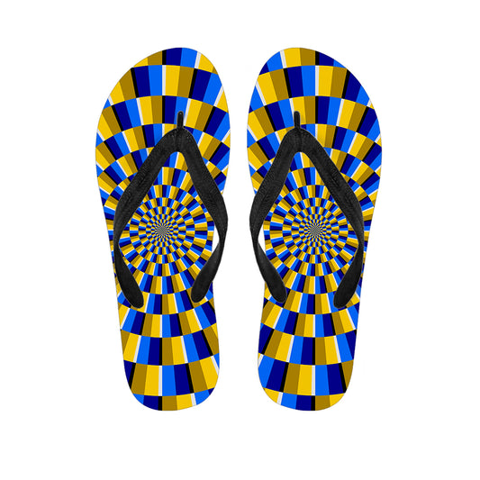 Dartboard Moving Optical Illusion Flip Flops