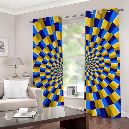 Dartboard Moving Optical Illusion Grommet Curtains