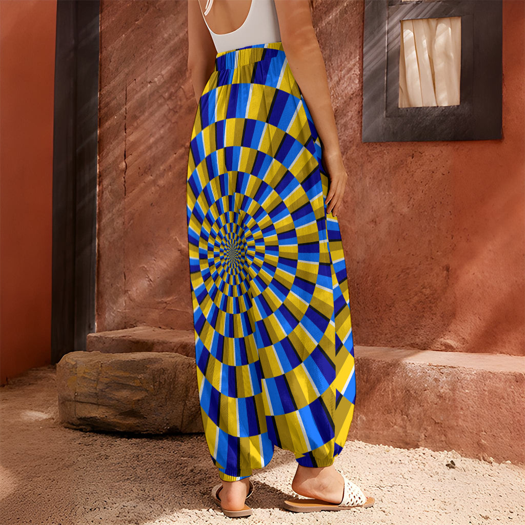 Dartboard Moving Optical Illusion Harem Pants