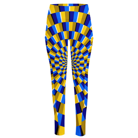 Dartboard Moving Optical Illusion High-Waisted Pocket Leggings