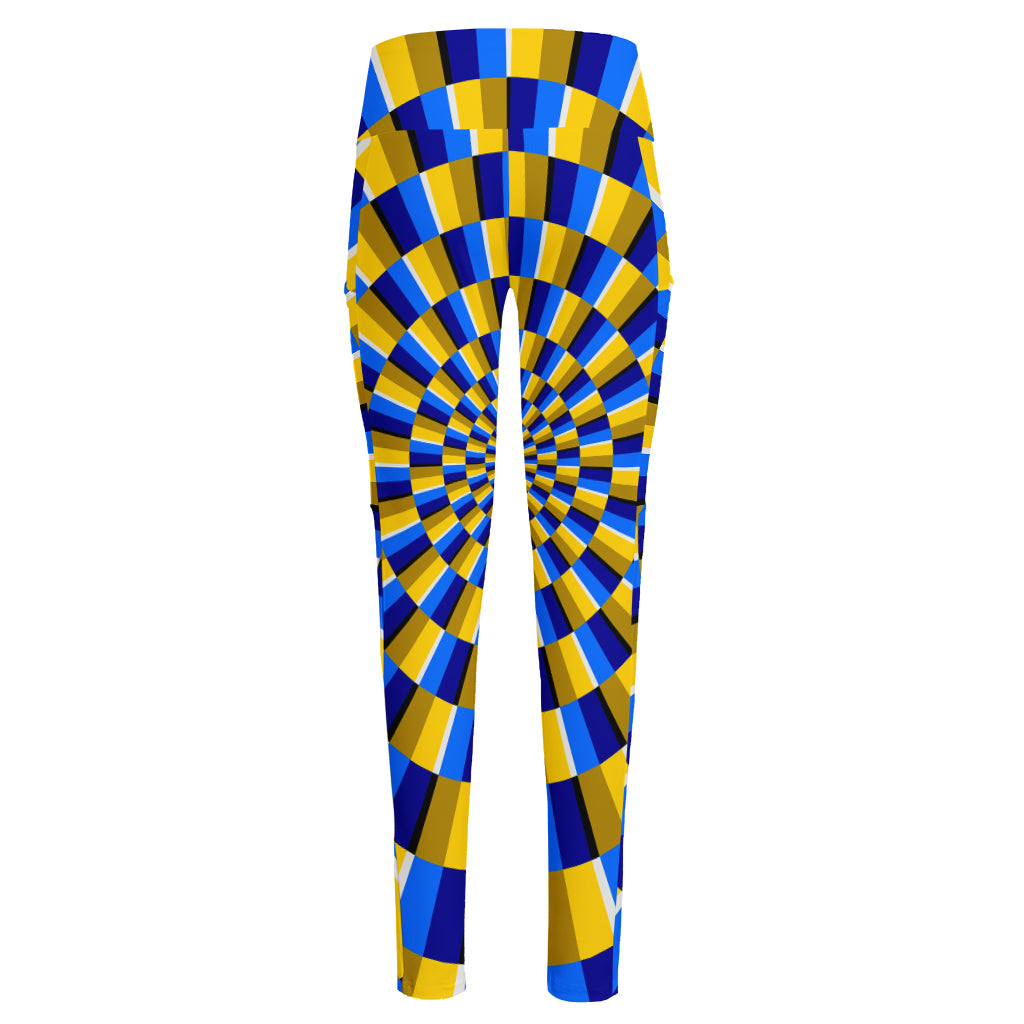 Dartboard Moving Optical Illusion High-Waisted Pocket Leggings