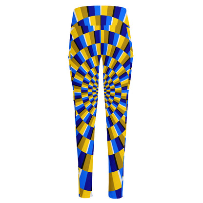 Dartboard Moving Optical Illusion High-Waisted Pocket Leggings