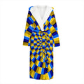 Dartboard Moving Optical Illusion Hooded Bathrobe