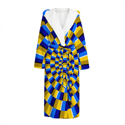 Dartboard Moving Optical Illusion Hooded Bathrobe