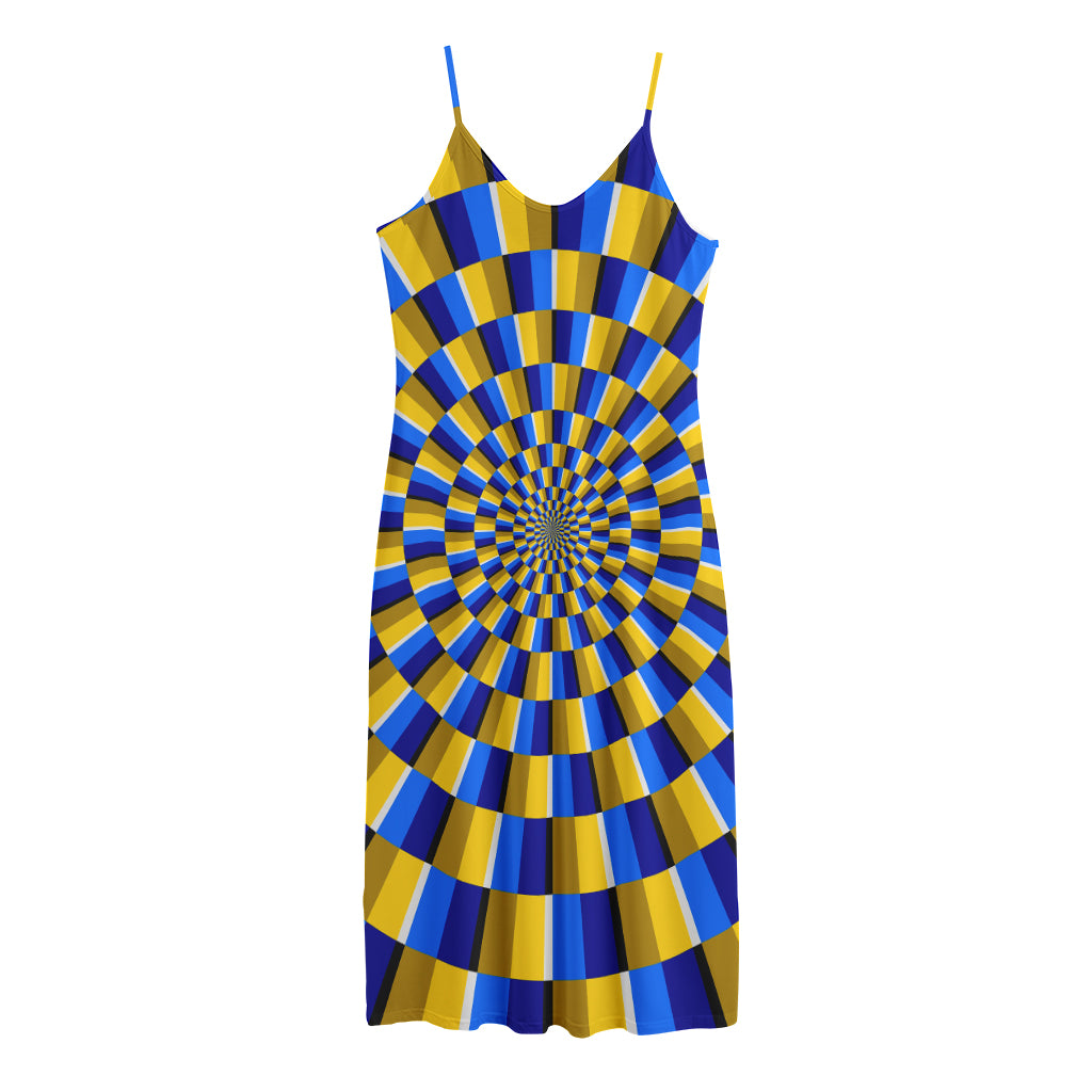 Dartboard Moving Optical Illusion Jersey Midi Cami Dress