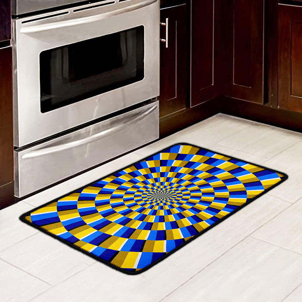 Dartboard Moving Optical Illusion Kitchen Mat