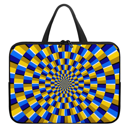 Dartboard Moving Optical Illusion Laptop Sleeve With Handle