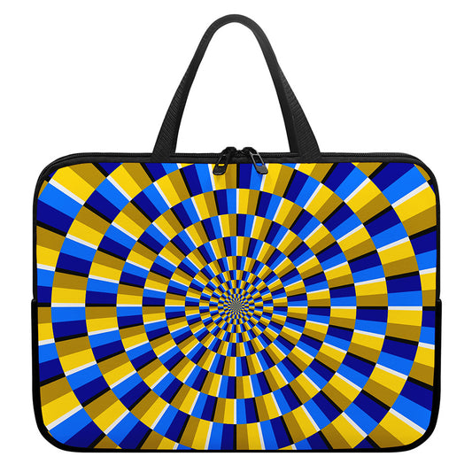 Dartboard Moving Optical Illusion Laptop Sleeve With Handle