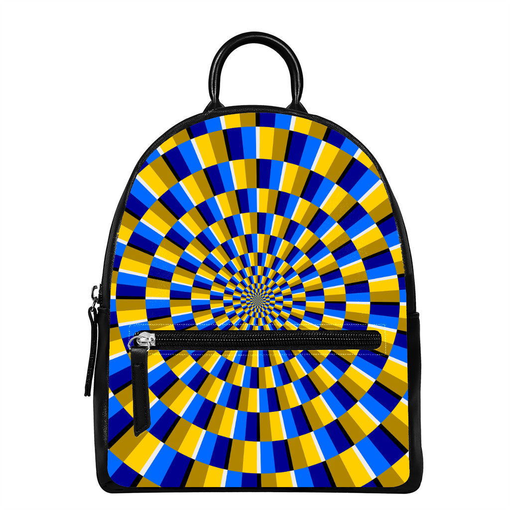 Dartboard Moving Optical Illusion Leather Backpack