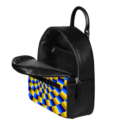 Dartboard Moving Optical Illusion Leather Backpack