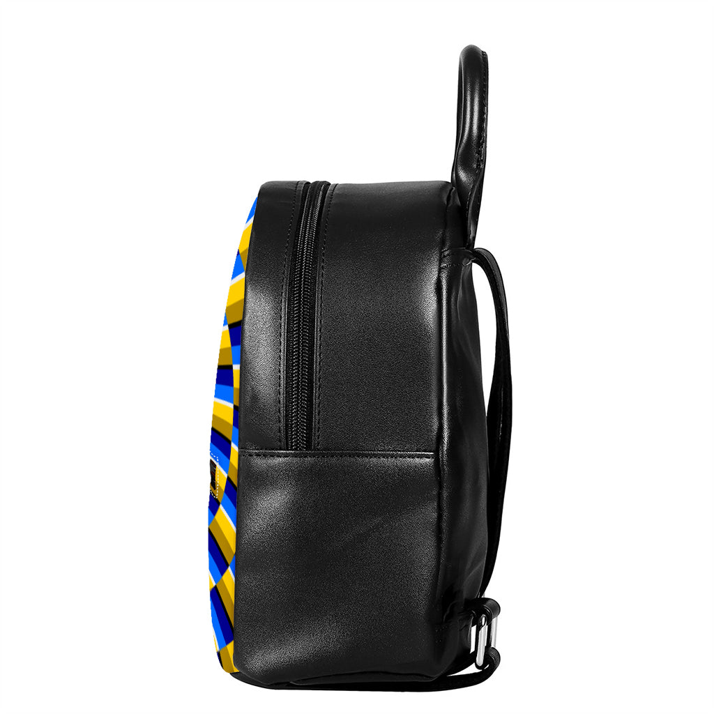Dartboard Moving Optical Illusion Leather Backpack