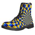 Dartboard Moving Optical Illusion Lace-Up Boots