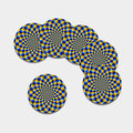 Dartboard Moving Optical Illusion Leather Coaster Set