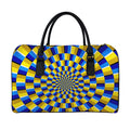 Dartboard Moving Optical Illusion Leather Duffel Bag