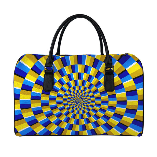 Dartboard Moving Optical Illusion Leather Duffle Bag