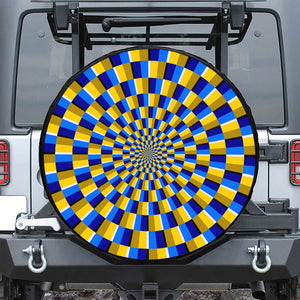 Dartboard Moving Optical Illusion Leather Spare Tire Cover