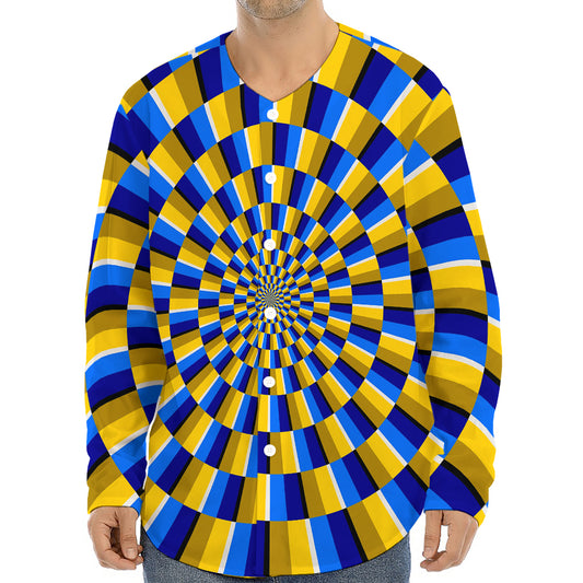 Dartboard Moving Optical Illusion Long Sleeve Baseball Jersey