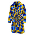 Dartboard Moving Optical Illusion Men's Bathrobe