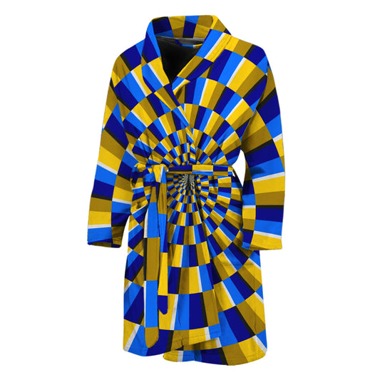 Dartboard Moving Optical Illusion Men's Bathrobe