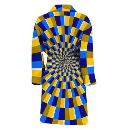 Dartboard Moving Optical Illusion Men's Bathrobe
