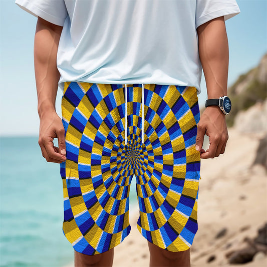 Dartboard Moving Optical Illusion Men's Cargo Shorts