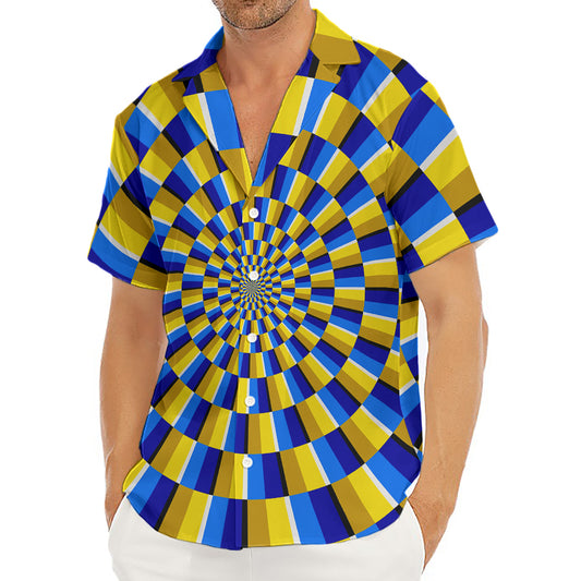Dartboard Moving Optical Illusion Men's Deep V-Neck Shirt