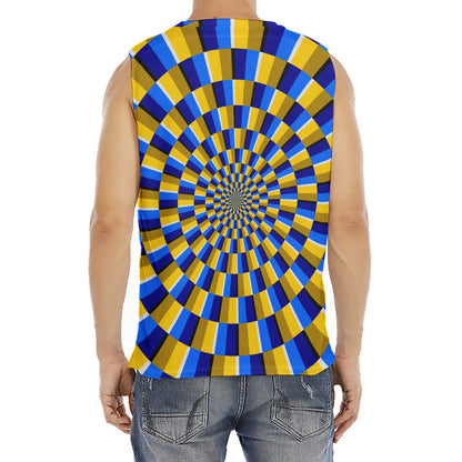 Dartboard Moving Optical Illusion Men's Fitness Tank Top