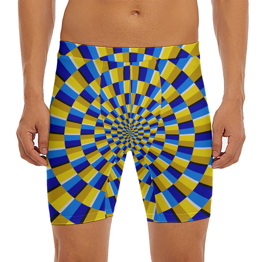 Dartboard Moving Optical Illusion Men's Long Boxer Briefs