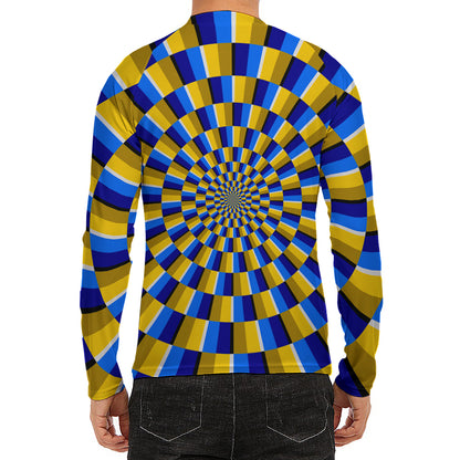 Dartboard Moving Optical Illusion Men's Long Sleeve Rash Guard