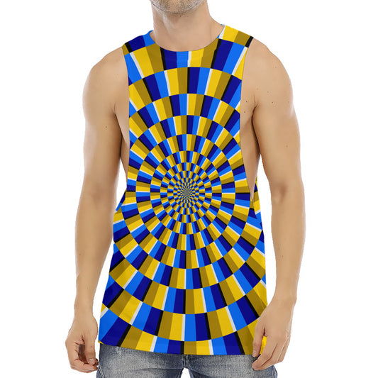 Dartboard Moving Optical Illusion Men's Muscle Tank Top