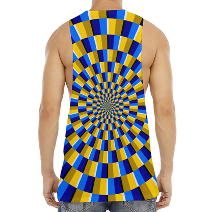 Dartboard Moving Optical Illusion Men's Muscle Tank Top