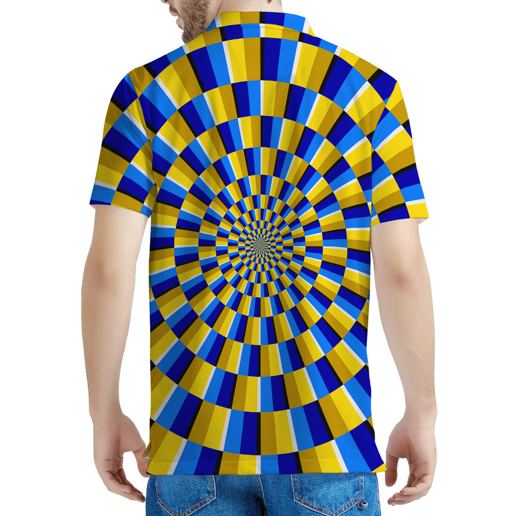 Dartboard Moving Optical Illusion Men's Polo Shirt