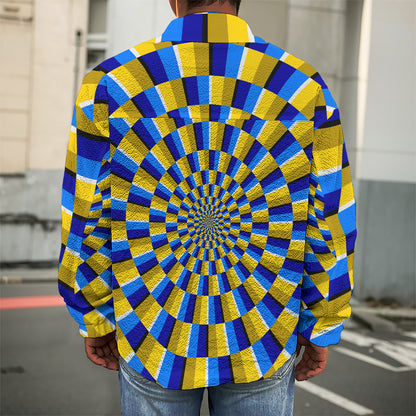 Dartboard Moving Optical Illusion Men's Shirt Jacket