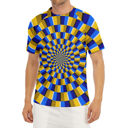Dartboard Moving Optical Illusion Men's Short Sleeve Rash Guard