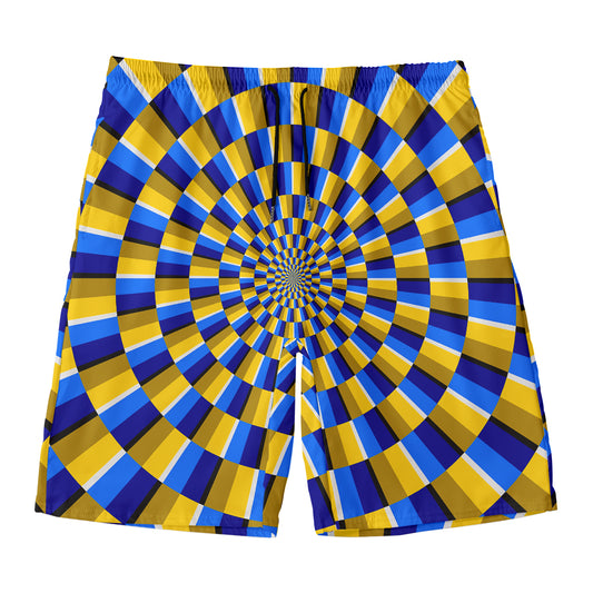 Dartboard Moving Optical Illusion Men's Swim Trunks