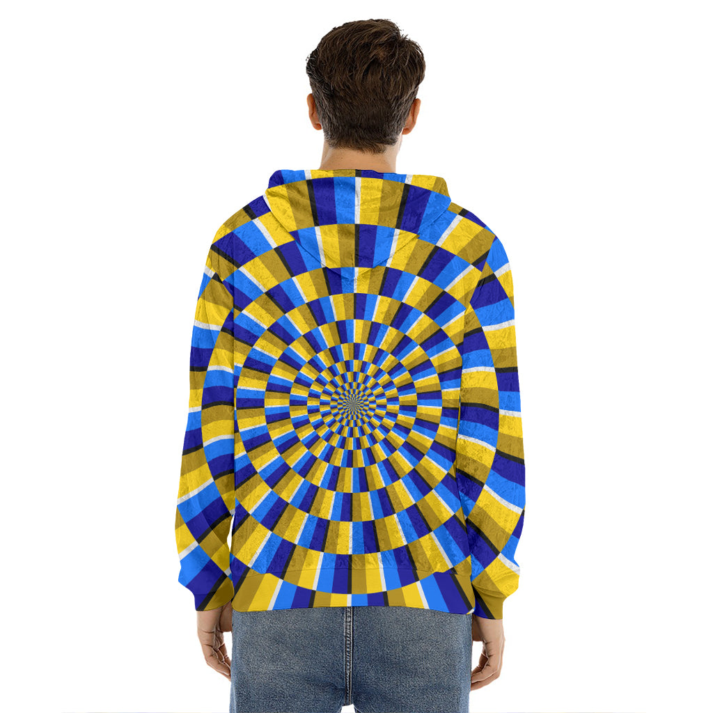 Dartboard Moving Optical Illusion Men's Velvet Pullover Hoodie