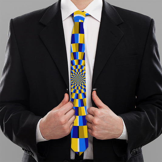 Dartboard Moving Optical Illusion Necktie