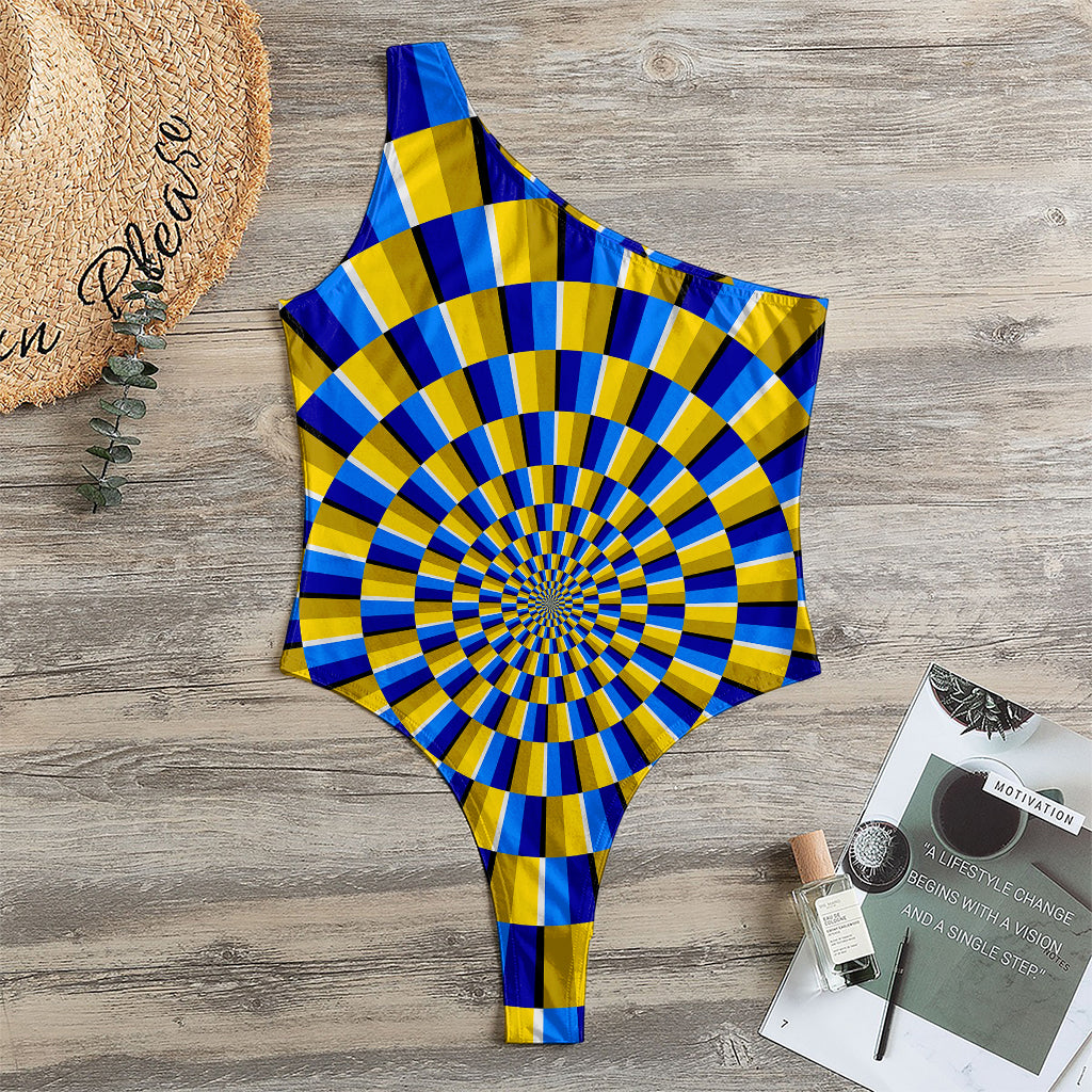 Dartboard Moving Optical Illusion One Shoulder Bodysuit