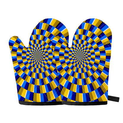 Dartboard Moving Optical Illusion Oven Mitts