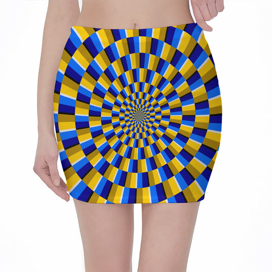 Dartboard Moving Optical Illusion Pencil Mini Skirt