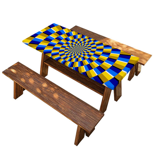 Dartboard Moving Optical Illusion Picnic Table Cover
