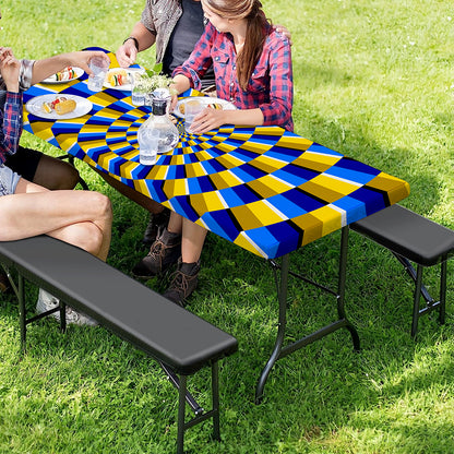 Dartboard Moving Optical Illusion Picnic Table Cover