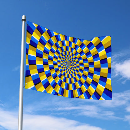 Dartboard Moving Optical Illusion Polyester Flag