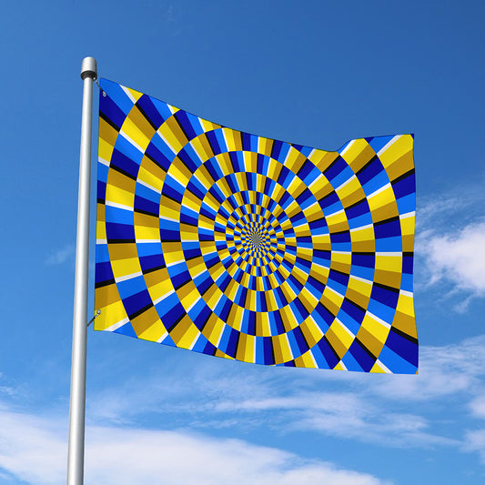 Dartboard Moving Optical Illusion Polyester Flag