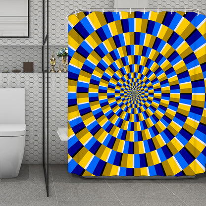 Dartboard Moving Optical Illusion Polyester Shower Curtain