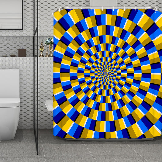 Dartboard Moving Optical Illusion Polyester Shower Curtain
