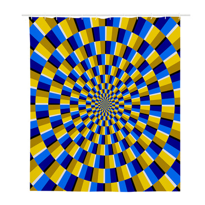 Dartboard Moving Optical Illusion Polyester Shower Curtain