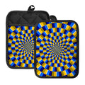 Dartboard Moving Optical Illusion Pot Holders With Pocket