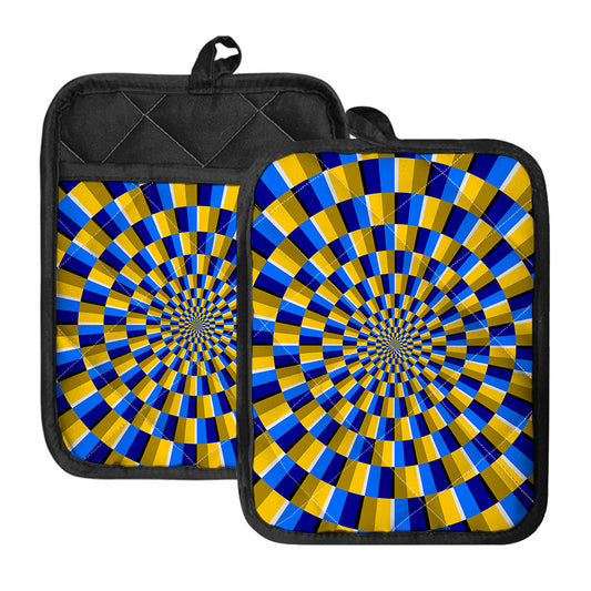 Dartboard Moving Optical Illusion Pot Holders With Pocket