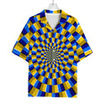 Dartboard Moving Optical Illusion Rayon Hawaiian Shirt